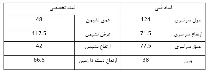 ابعاد مبل اداری نیلپر OSS819N2